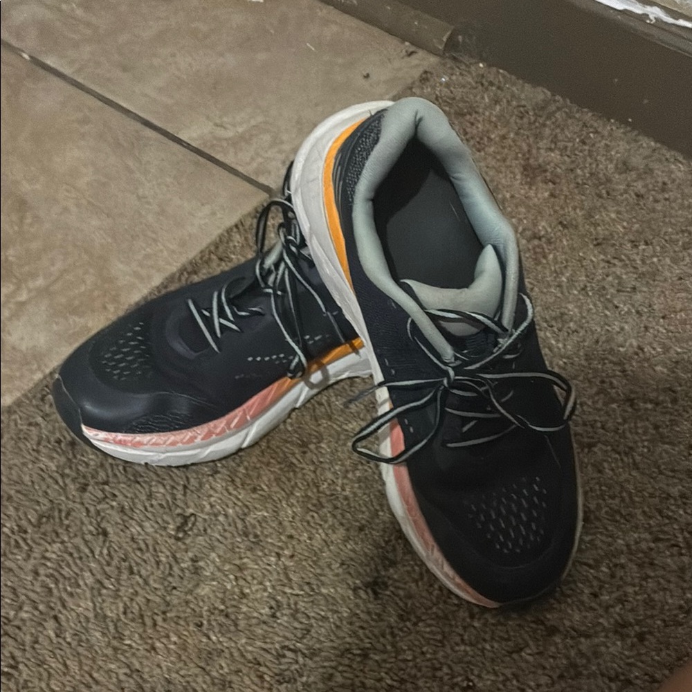 Stylish Black and Orange Women's Sneakers